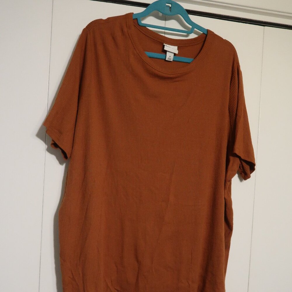 Ava & Viv Brown Ribbed T-Shirt